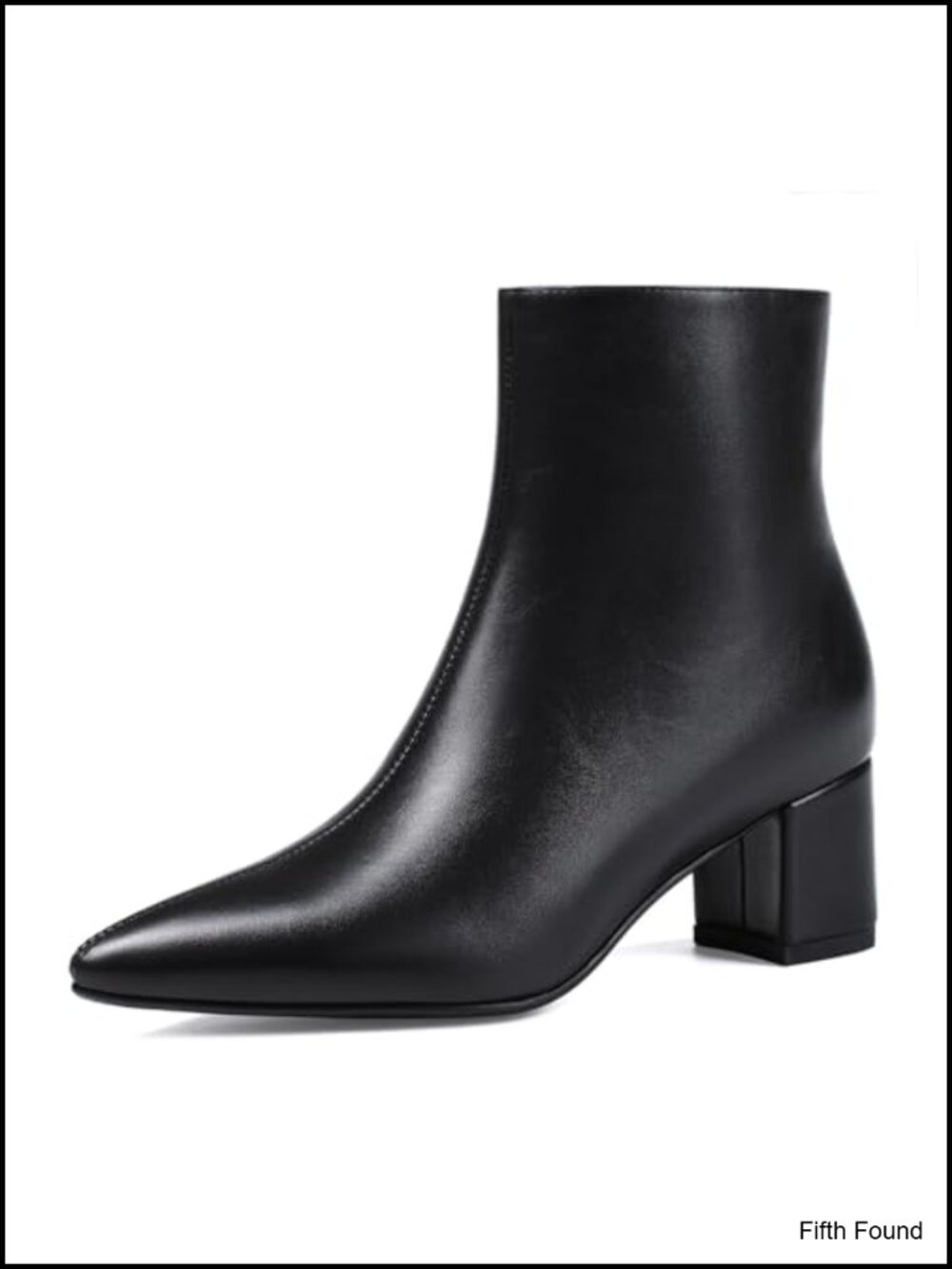 Women's Pointed Toe Chunky Block Heel Ankle Boots Low Heeled Booties PU Leather